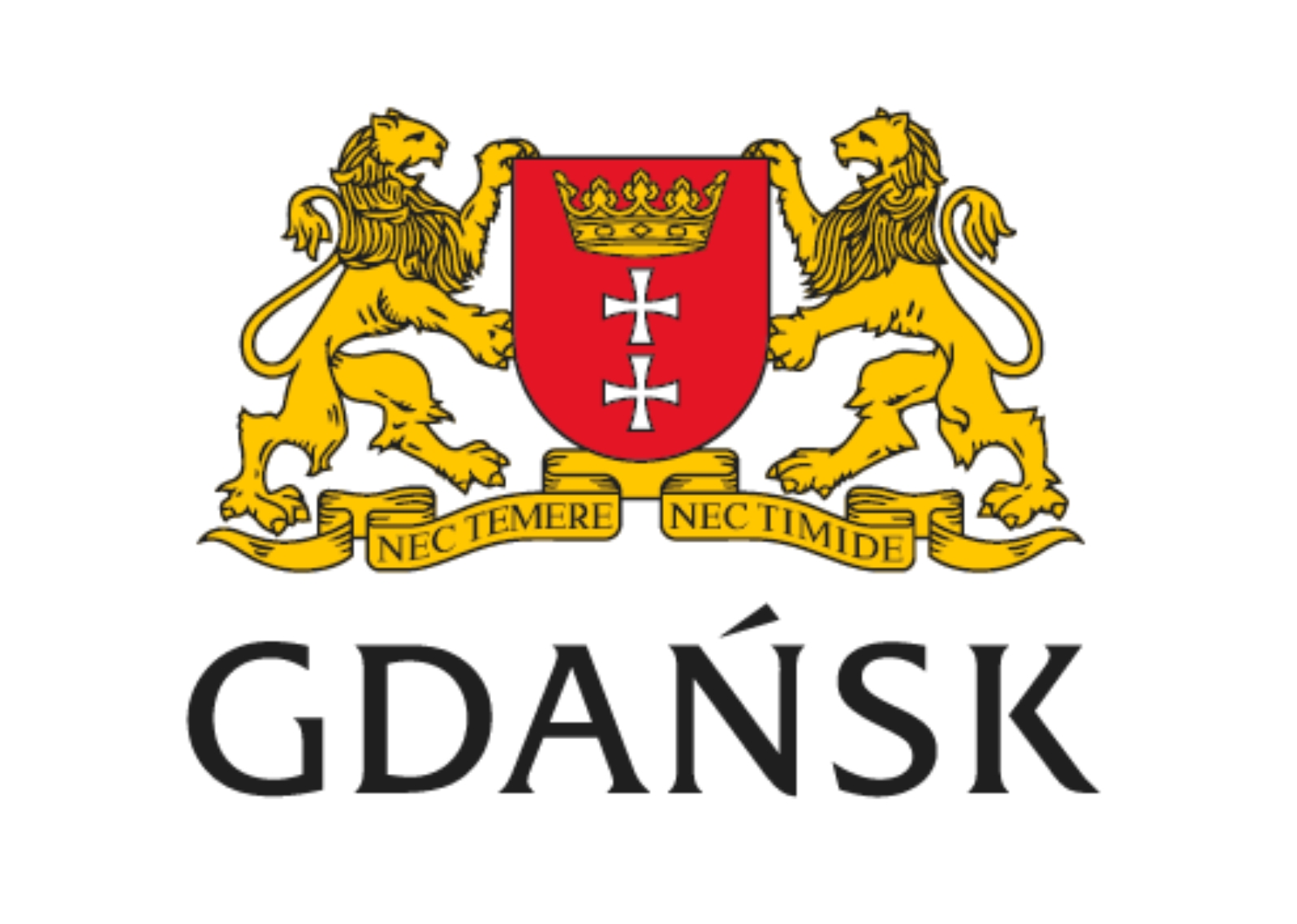 Dwa lwy i napis Gdańsk