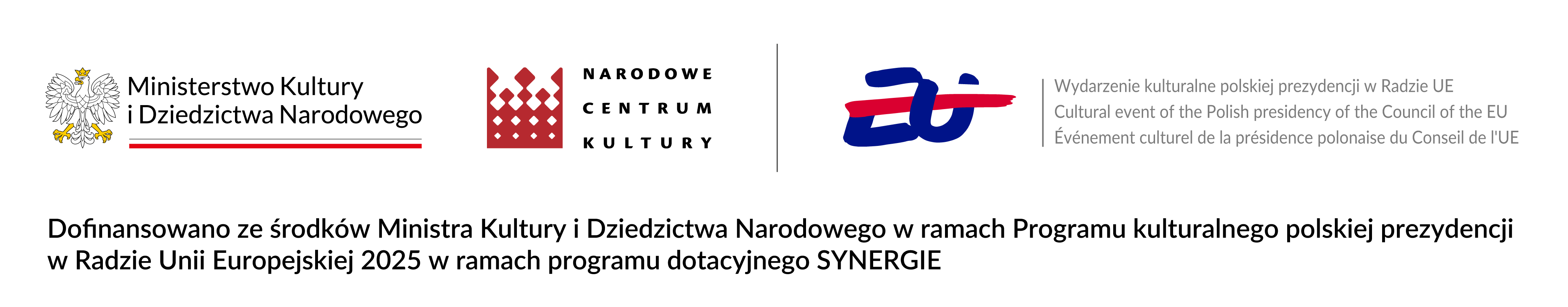 zestaw logotypów MKiDN, NCK, Prezydencja Polski w UE