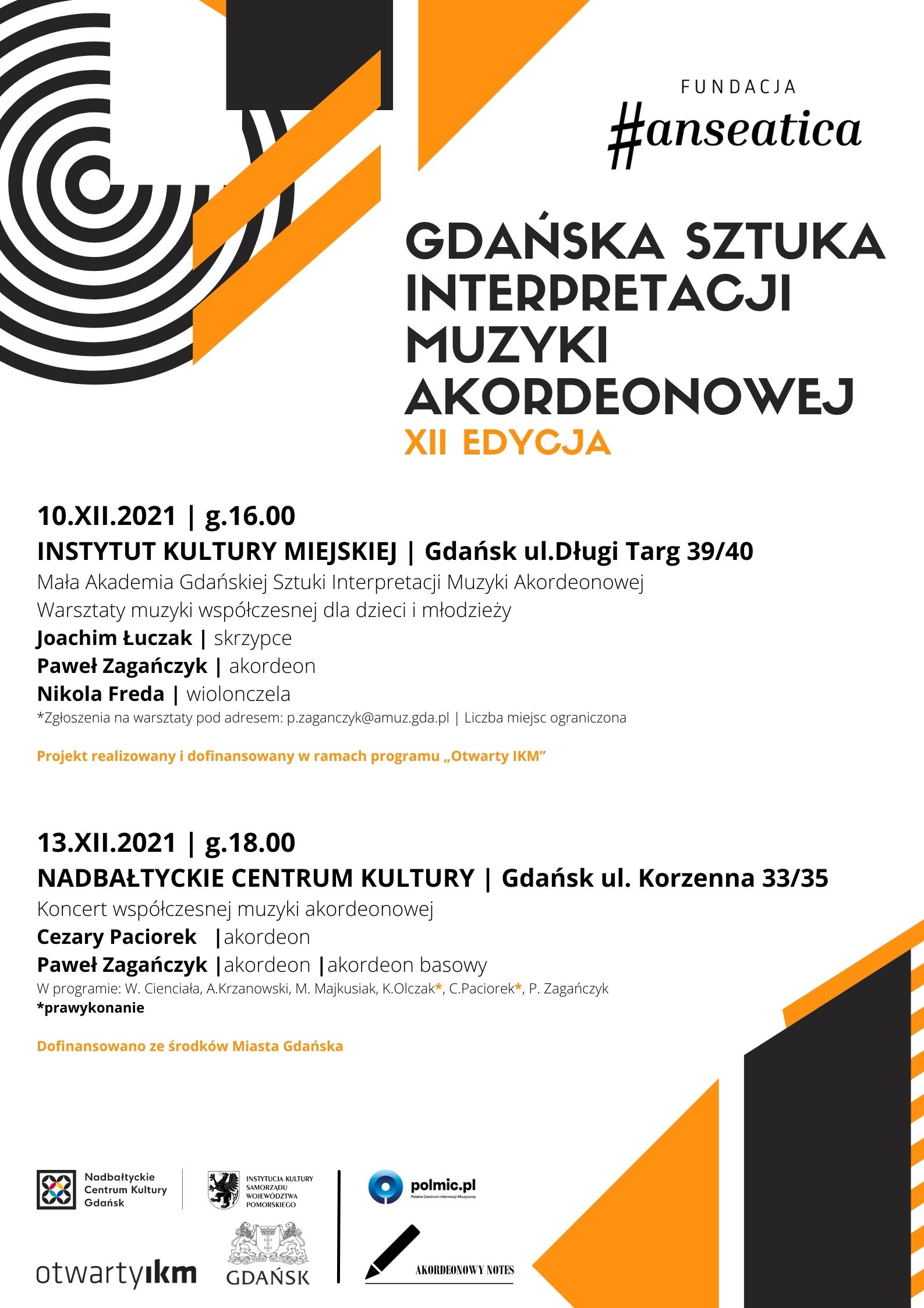 plakat do wydarzenia Gdańska Sztuka Interpretacji muzyki akordeonowej 