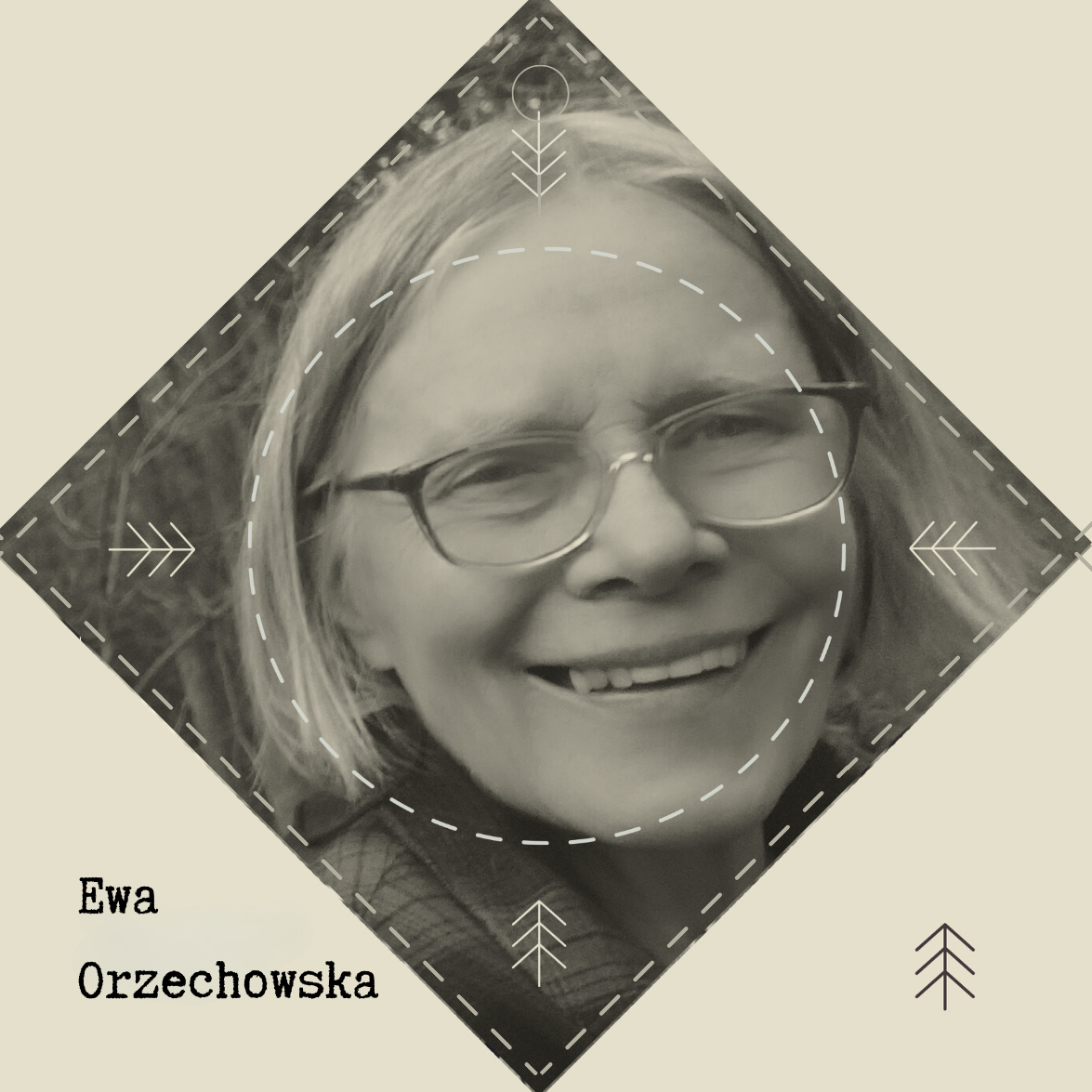 zdjęcie kobiety w okularach, portret. Napis: Renata Sztabnik