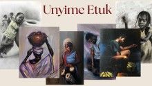 kolaż obrazów, napis Unyime Etuk