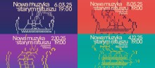 nowa muzyka w starym ratuszu grafika z czterema grafikami do każdego koncertu