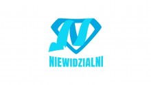 logo projektu niewidzialni niebieski znak z napisem 
