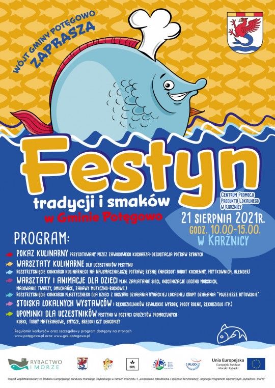 plakat zachęcający do udziału w festynie tradycji i smaków ryba morze