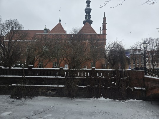 zimowy krajobraz okolice starego miasta w Gdańsku 