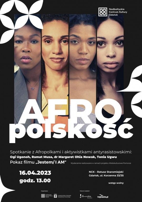 zdjęcia 4 portrety ciemnoskórych kobiet, napis "afropolacy"