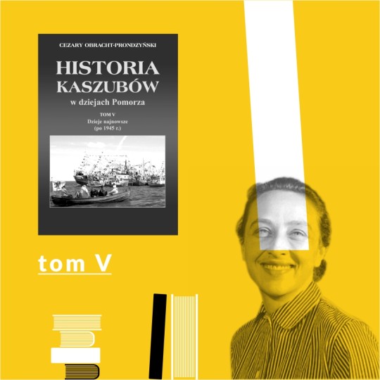 żółte tło, okładka książki "historia kaszubów tom V"