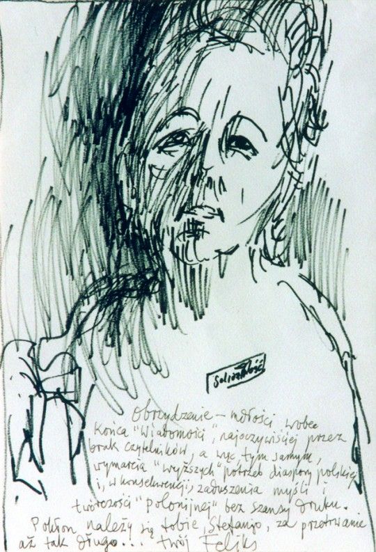 Feliks Topolski, "Portret Stefanii Kossowskiej", 1981