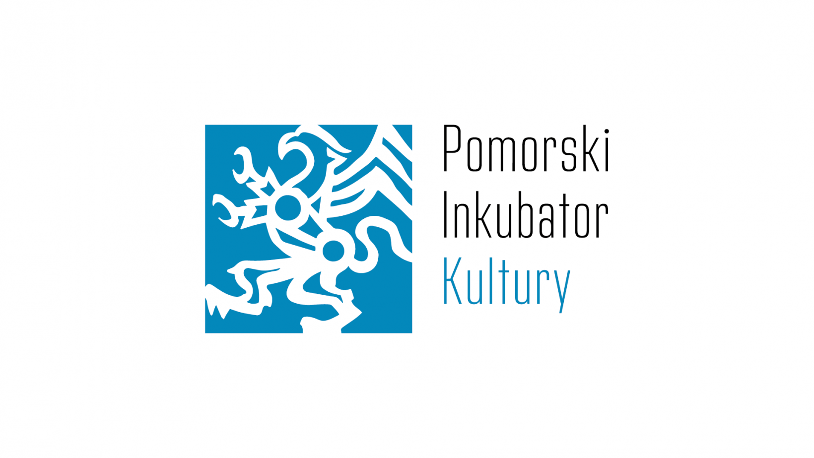 Napis Pomorski Inkubator Kultury i symbol Gryfa 