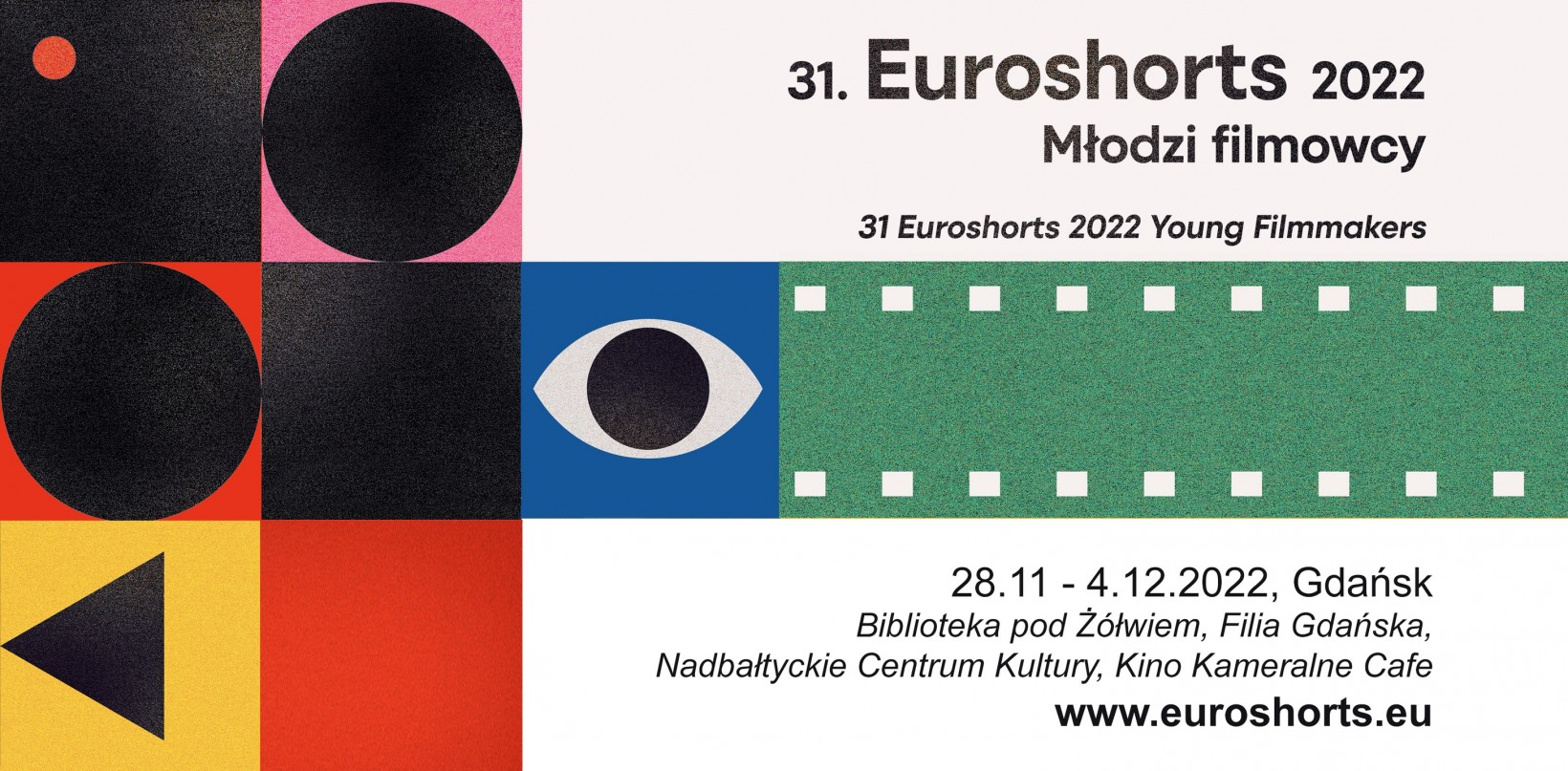 kolorwe kształty geometryczne, klatka filmowa, oko, 31. Euroshorts