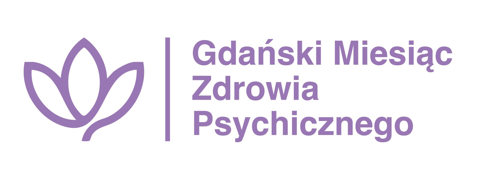 grafika, białe tło, fioletowe napisy i logo - po lewej stronie orchidea, kwiat, po prawej napis gdański Miesiąc Zdrowia 