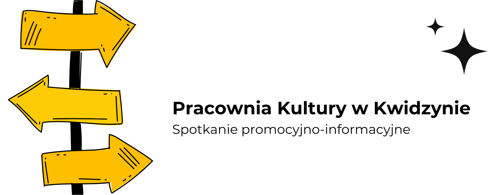 żółte strzałki, ilustracja drogowskazu