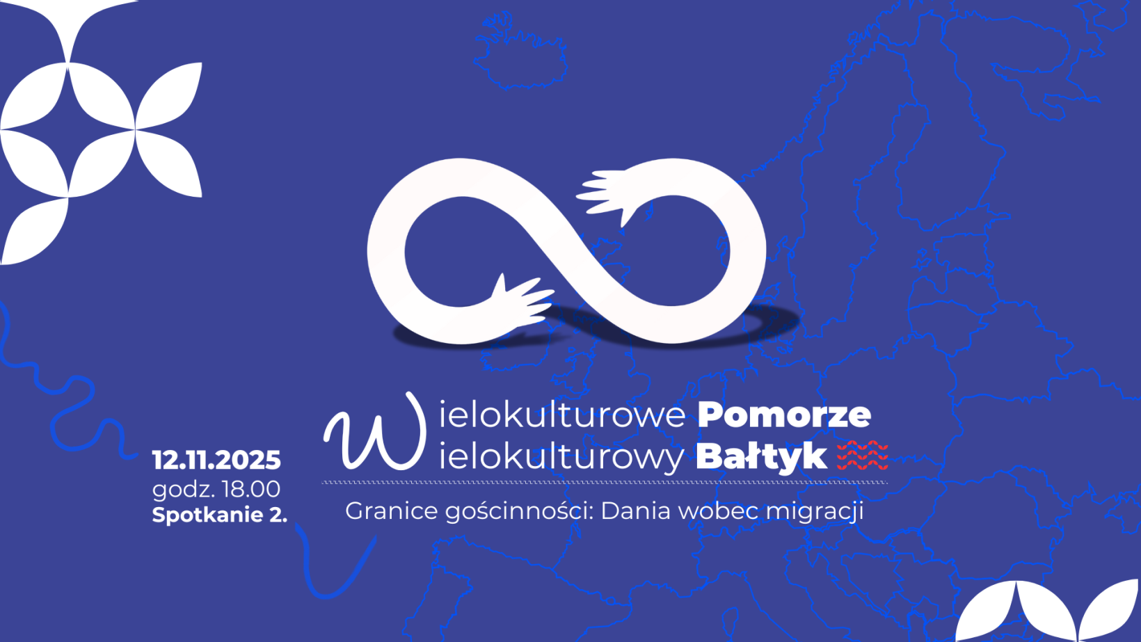 grafika z symbolem nieskończoności, które kończy się rękoma, nazwą wydarzenia