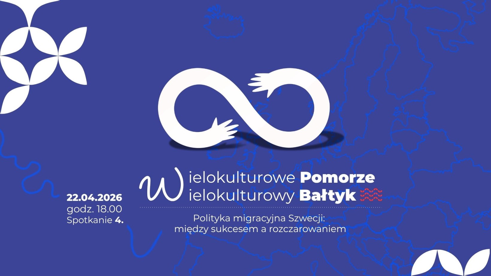 grafika granatowa, biały napis