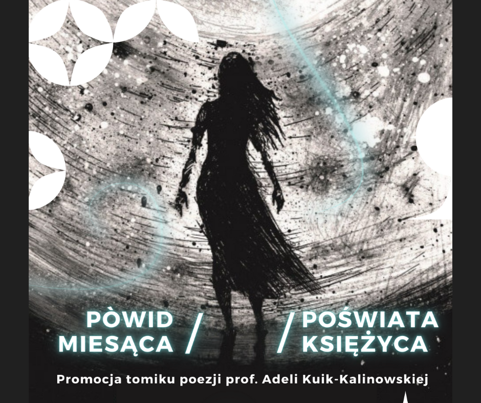 grafika, rysunek kobiety na tle księżyca, okładka książki powid miesąsca, poświata księzyca