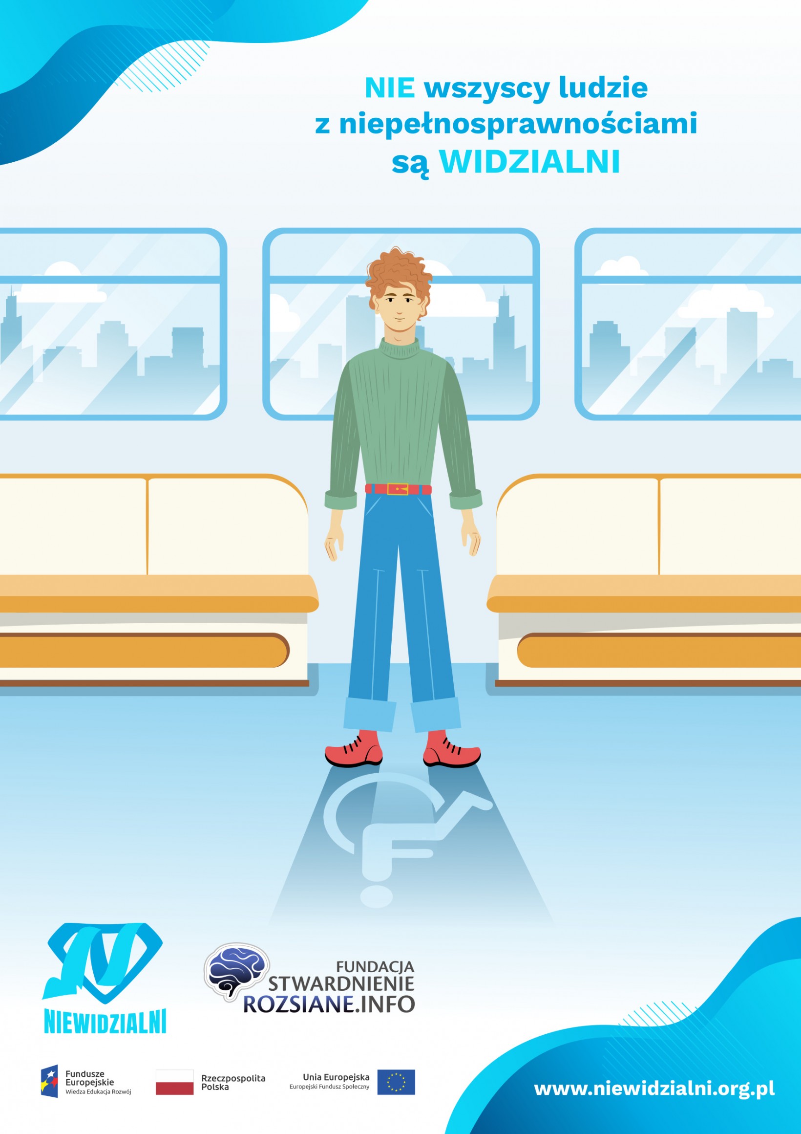 grafika przedstawiająca chłopaka na tle pociągu 