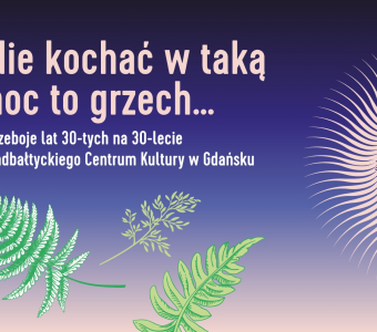 napis "nie kochać w taką noc to grzech" grafika słońca, liście paproci