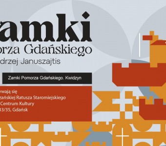 Wykład prof. Andrzeja Januszajtisa z cyklu "Zamki Pomorza Gdańskiego". Ratusz Staromiejski ul. Korzenna 33/35 Gdańsk. 15 lutego 2023, 17:30. Wstęp wolny. Grafika przedstawia elementy zamku przedstawiny w sposób artystyczny.