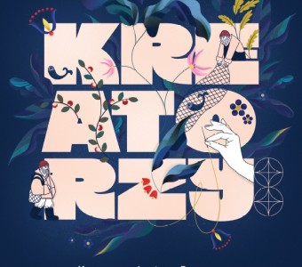 grafika abstrakcyjna, napis "KRE-ATO-RZY"