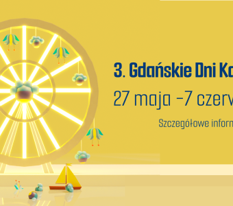 żółta grafuka, diabelski młyn napis 3. gdańskie dni kaszubskie