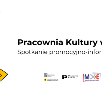 grafika z żółtymi strzałkami po lewej, a po prawej nazwa wydarzenia. na dole logotypy organizatorów i partnerów