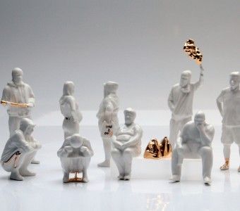 zdjęcie 11 porcelanowych figurek, porcelain figures, rzeźba współczesna