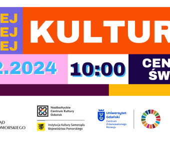 kolorowe bloki, litery, napis "więcej kultury! 6.12.2024, 10.00, centrum św. Jana"