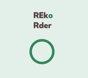 zielony okrąg nad nim napis "REkoRder"