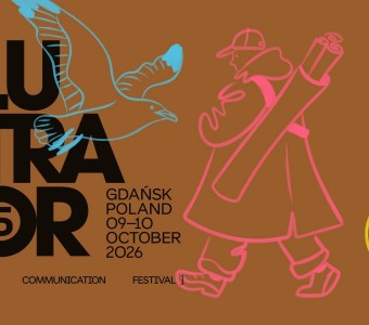 brązowa grafika, napis "ilustrator"