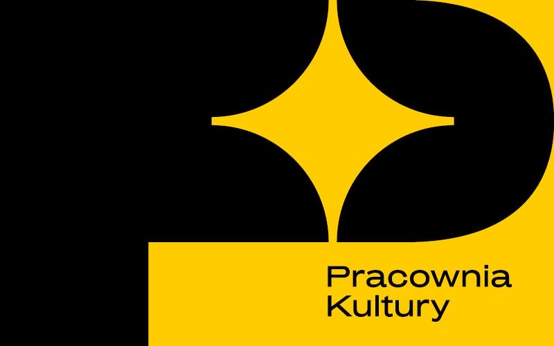 logo pracowni kultury czarne P na żółtym tle